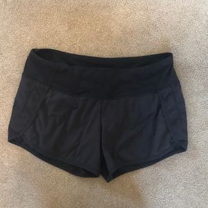 Black athletic lululemon shorts